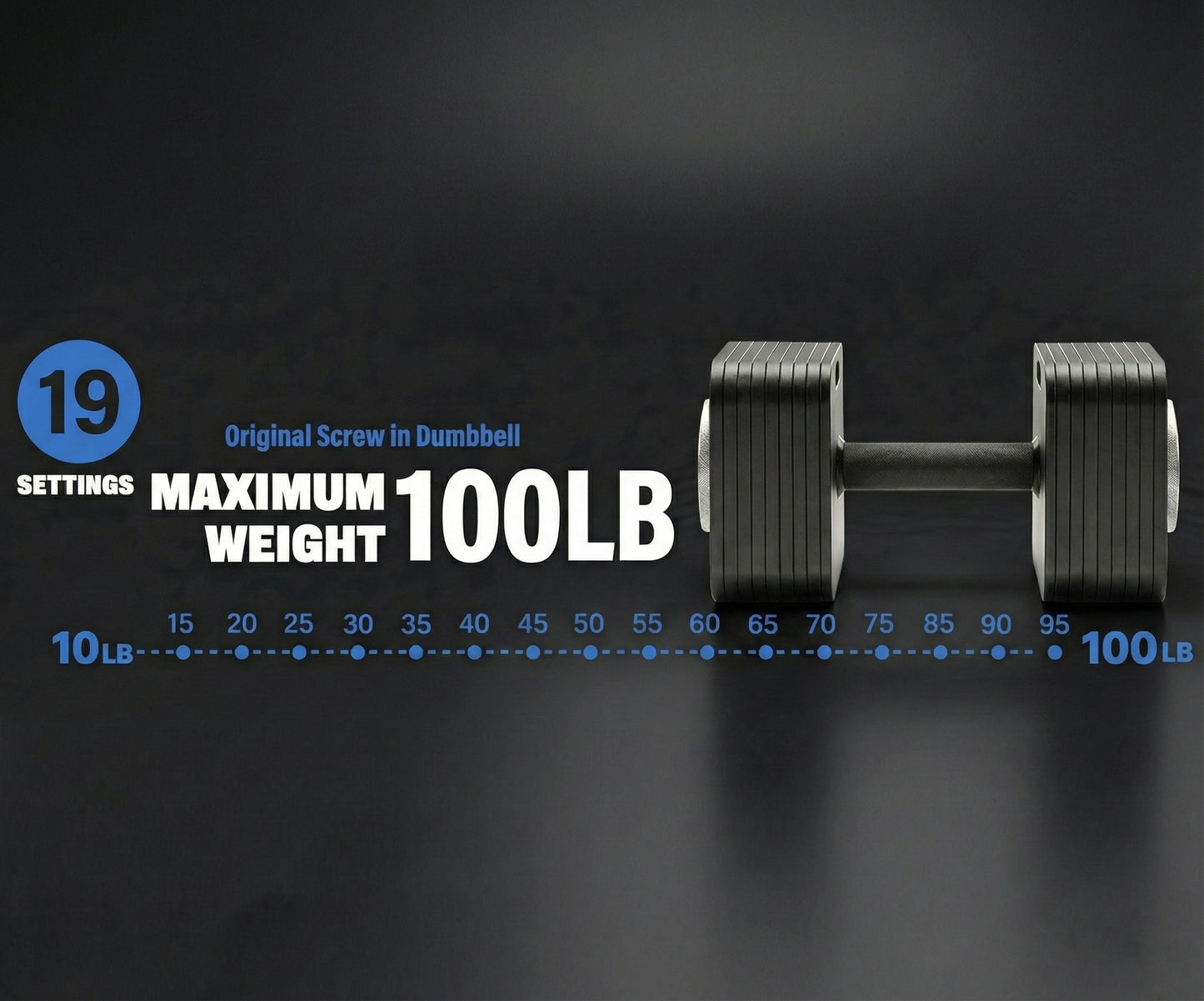 Adjustable Dumbbell - 10 to 100lbs