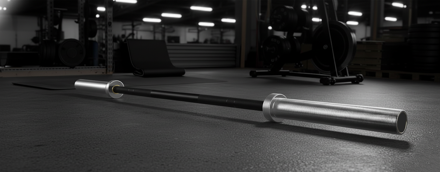 Premium 7ft Olympic 45LB Barbell - 1000lbs Weight Capacity - Black Shaft